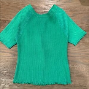 Current Air Vibrant Green Ribbed Tee